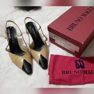 Bruno Magli Vintage Two-Tone Slingbacks 5.5 B